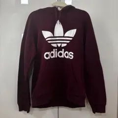 adidas バーガンディ パーカー M