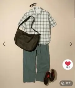 ニコアンド ANDSEWNチェックプルオーバー半袖シャツ ブルーのサムネイル