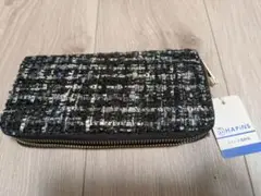 ツイード長財布 黒系