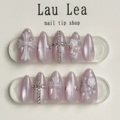 フレンチガーリー ワンホン クロム クロス 韓国 ネイルチップ マグネット