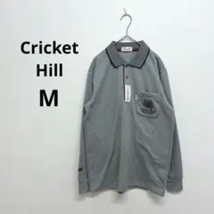 ✨️タグ付新古品✨️Cricket Hill▶ポロシャツ グレー ロゴ刺繍 M
