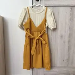 【アーバンチェリー】URBAN CHERRY リボン付き半袖ワンピース