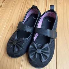 西松屋 フォーマルシューズ 19.0cm リボン　ブラック