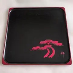 ミニお盆 友禅 トレー 黒 皿 日本 レトロ 和柄 花 菓子盆 - メルカリ