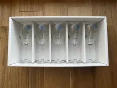 ワイングラス　5個セット　レトロ　柄入り