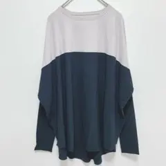 アイシービー|バイカラーニット プルオーバー【S】肩落ち ゆったり ユニセックス