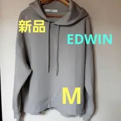 【新品】EDWIN　エドウィン　レディースパーカー　M　グレー　さらさらな肌触りのサムネイル