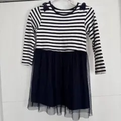 マザウェイズジャパン　長袖ワンピース　ボーダー　ネイビー　130