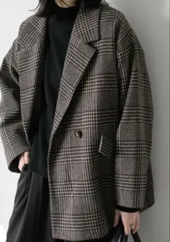 サマンサモスモス　チェックテーラードジャケットコート　新品未使用定価10780円