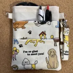 ラミネート　ナースポーチ　オーガナイザー　犬柄　わんこ