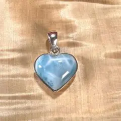 ハイクオリティ　ラリマー　可愛いハート型　ネックレス　2