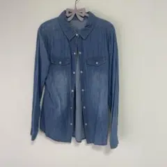 【美品】デニムシャツ　レディース　Mサイズ　綿　コットン