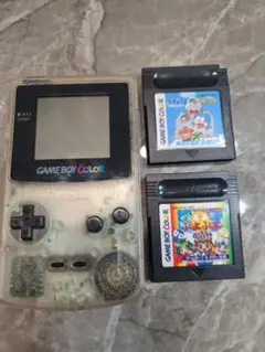 【動作確認済み】ゲームボーイカラー クリア 本体+ソフト2本
