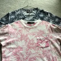 Tシャツセット（ホワイト/ピンク、グレー/ホワイト）2枚セット