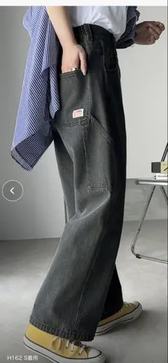 JaVa ダークグレー ワイドレッグデニム