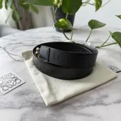 LOEWE ベルト アナグラム エンボスレザー ベルト 黒 - メルカリ