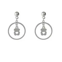 シルバー ベア 熊 ハート レトロ リング ピアス 大人かわいい #C175-1