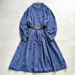 レトロ ヴィンテージ 花柄 シャツ ワンピース フレア ふるじょ
