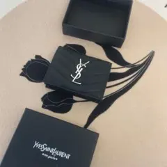 SAINT LAURENT V ステッチ 二つ折り財布 ブラック