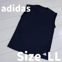 ☆adidas☆【美品】ブラックノースリーブ Tシャツ スポーツLL 男女兼用♡