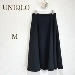 ユニクロ　スカート フレア　ブラック　ポケット付き　ミドル丈　ウエストゴム入り