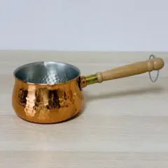 【未使用】ミルクパン　片手鍋　純銅製　槌目　口径11cmのサムネイル