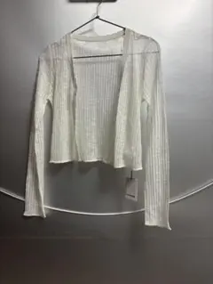 GRL シアーリブニットショート丈カーディガン