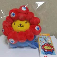 【完売品】ポムポムプリン　ミャクミャクなりきりぬいぐるみM＋アクリルキーホルダー