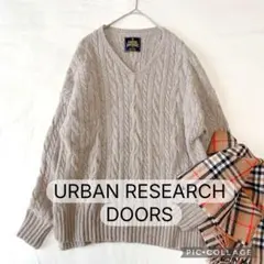 アーバンリサーチドアーズ ハミルトンウールアラン柄 Vネック プルオ-バー M
