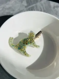 猫型レジン　ヘアピン