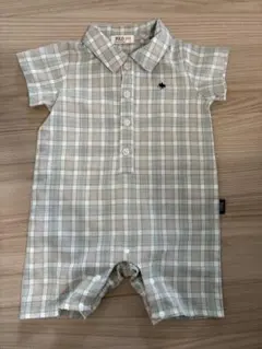 Polo 半袖ロンパース グレー系チェック