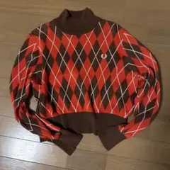 Fred Perry アーガイル柄 ハイネックセーター
