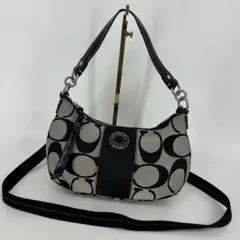 COACH シグネチャー ワンショルダーバッグ 黒 F07077 COACH シグネチャー ワンショルダーバッグ 黒 F07077 - メルカリ