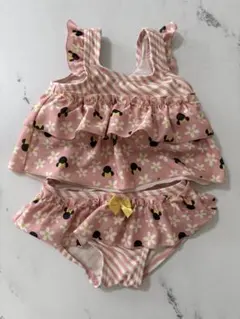 ベビー水着(女の子) フリル ミッキー柄