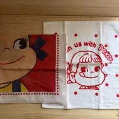 【新品未使用】不二家 ペコちゃん ハンカチ タオル、バンダナセットのサムネイル