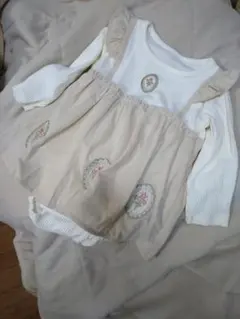 mamaraku kunika フリル付き刺繍ロンパース 80サイズ　タグ付き