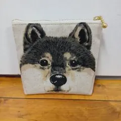 柴犬ミニポーチ　マチ付き