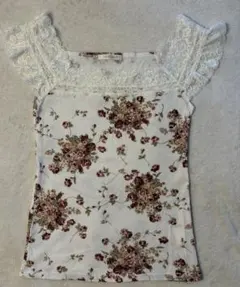 LEST ROSE タンクトップ　バラ柄　レースのサムネイル