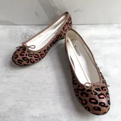 新品 repetto バレエシューズ レザー レオパード 39 ブラウンのサムネイル