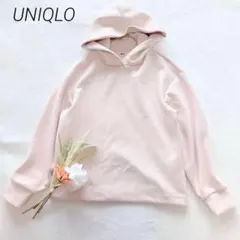 ユニクロ　UNIQLO ドライスウェットプルパーカ　ピンク　L ストレッチ　光沢