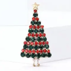 訳あり商品❣️クリスマスツリーブローチ　クリパ　緑　赤　韓国風【匿名配送】