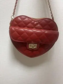 ハート型ショルダーバッグ 赤