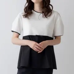 Fitmore 新品未使用ボーダーフリルトップス ホワイト - メルカリ