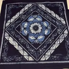 KOBE ALPHALPHA 藍染花柄マルチカバー