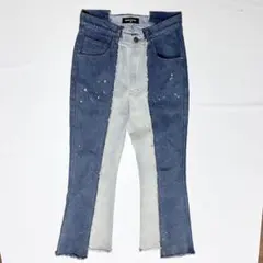 希少 ダンケシェーン リメイクデニム パンツ ペイント フレア ブーツカットのサムネイル