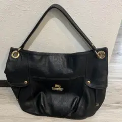 バーバリー　ブルーレーベル　ブラックレザー ハンドバッグ