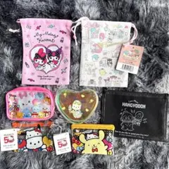 Sanrio ポーチ 巾着 まとめ売り キティ マイメロ クロミ ポチャッコ