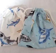 1点★値下げ【ハンドメイド】コップ入れ2枚組/18*20/シャーク