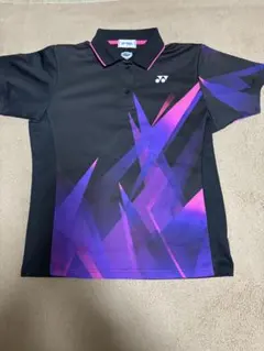YONEX 吸汗速乾ポロシャツ 黒紫　レディースO