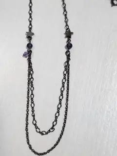 【新生活応援SALE】ANNA SUI ネックレス 星 ビーズ 黒 紫